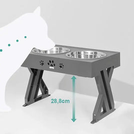 Elevated Dual-Bowl Pet Dining Table