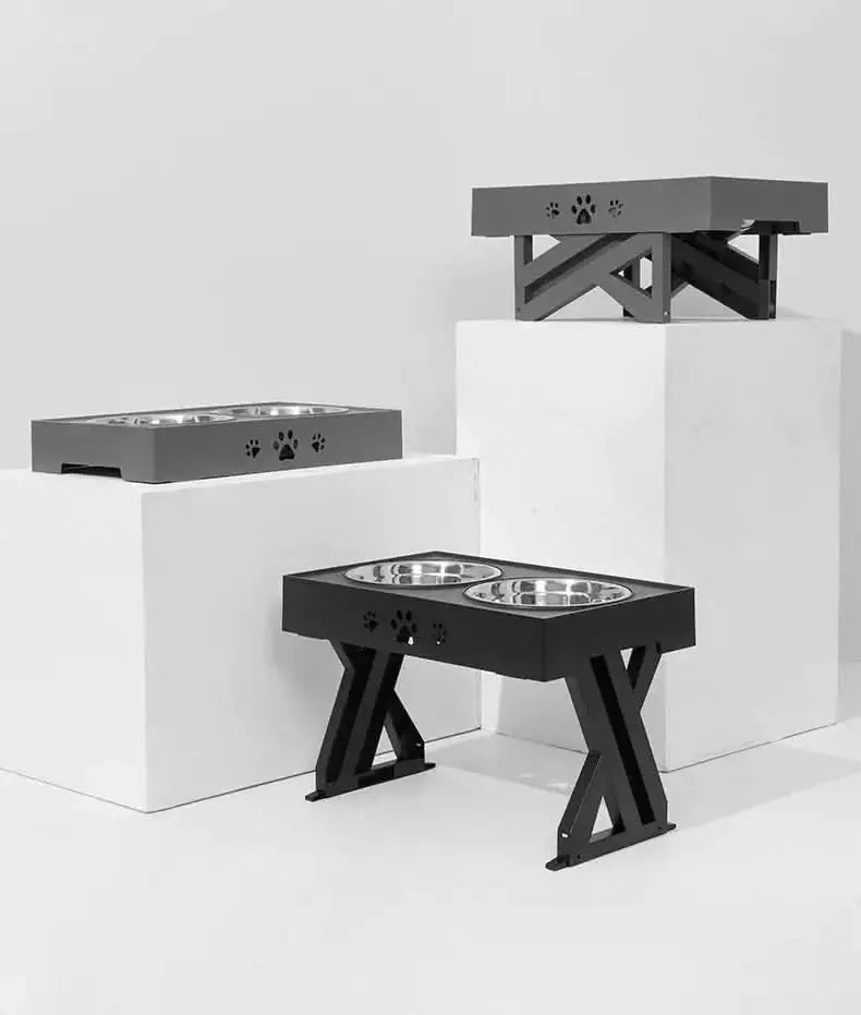 Elevated Dual-Bowl Pet Dining Table